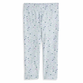 Stain Resistant Reinforced Pockets Girls' Printed Leggings In Forget Me Not