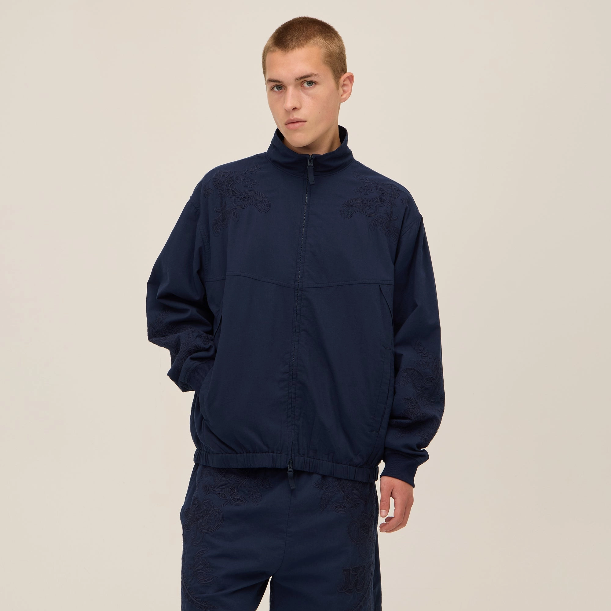 Kith for Wilson Embroidered Mesh Track Jacket - Nocturnal Quilted Interior Stylish Comfort