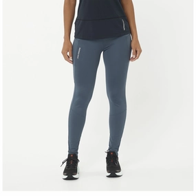 allergen-resistant Ventilated Back Panel Salomon | Women's Cross Run 28" Tights - Midnight Navy