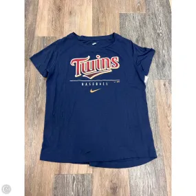 *Athletic Top Short Sleeve By Nike Apparel In Blue, Size: M PortableOption Reversible design