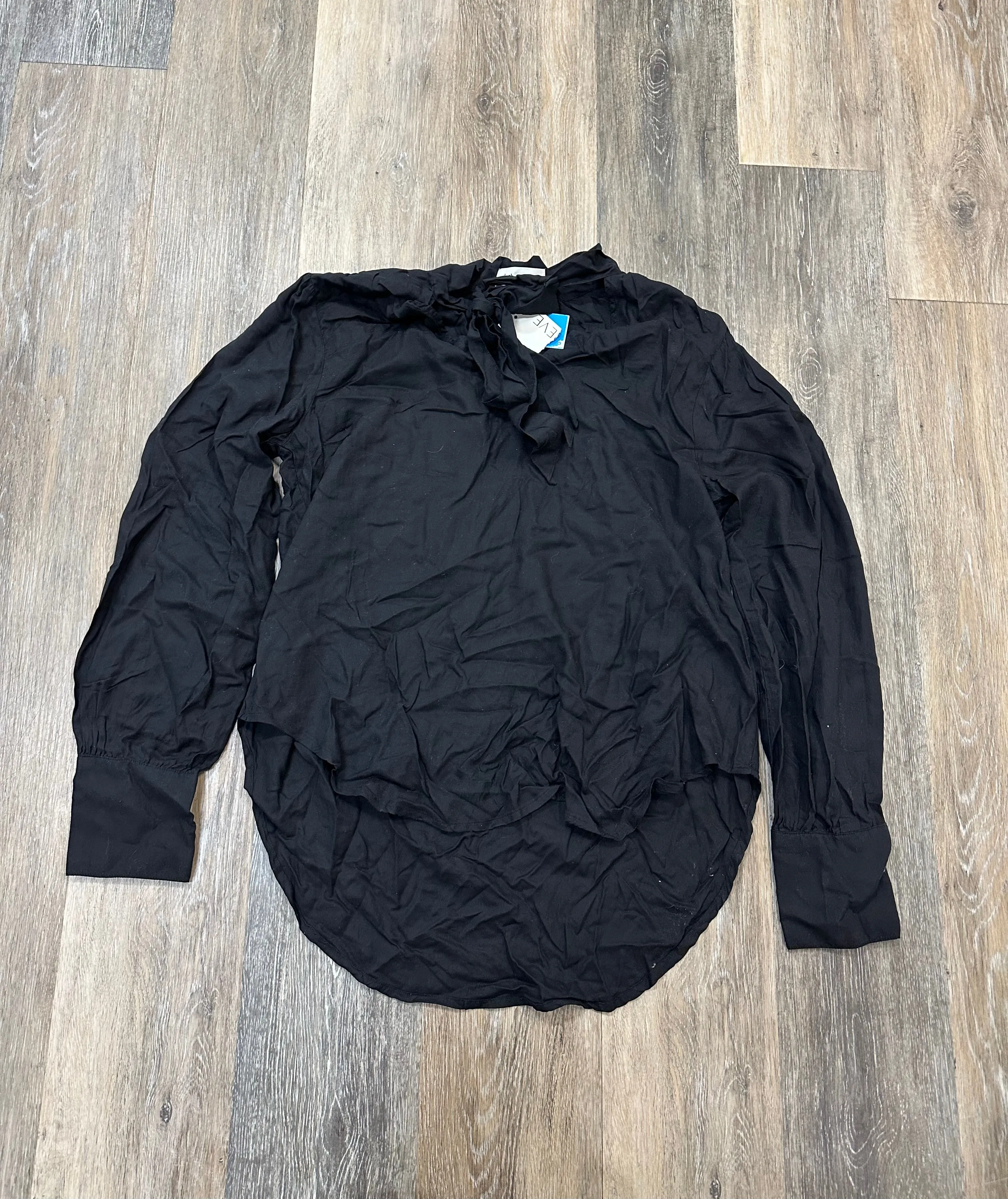 Blouse Long Sleeve By Cloth & Stone In Black, Size: M Summer Sweater Asymmetrical hem