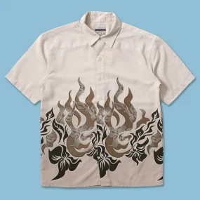 Relaxed Silhouette Classic Style Y2K Floral Shirt Small