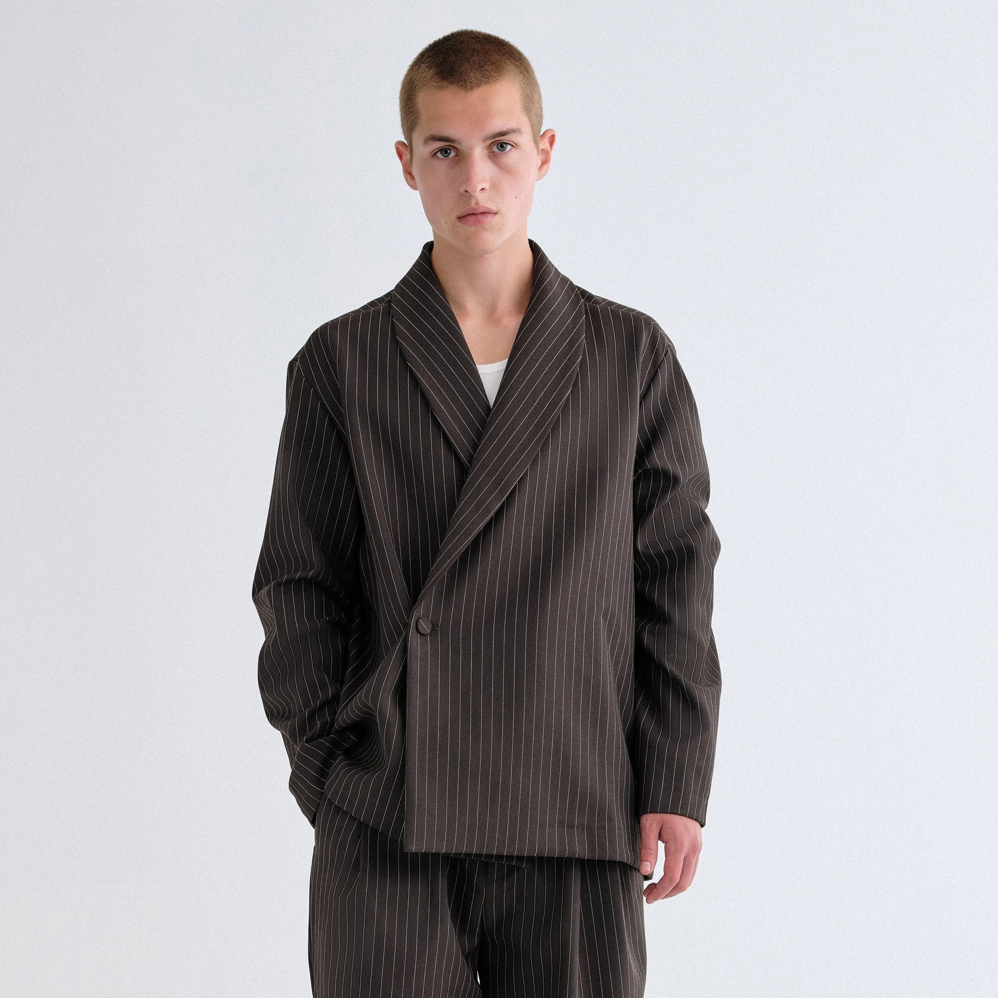 Kith Double Weave Long Sleeve Thompson Crossover Shirt - Kindling Four Way Stretch Material SlimSilhouette