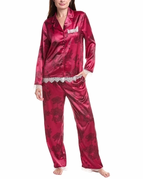 Low Impact Elastic Rachel Parcell 2pc Satin Pajama Set