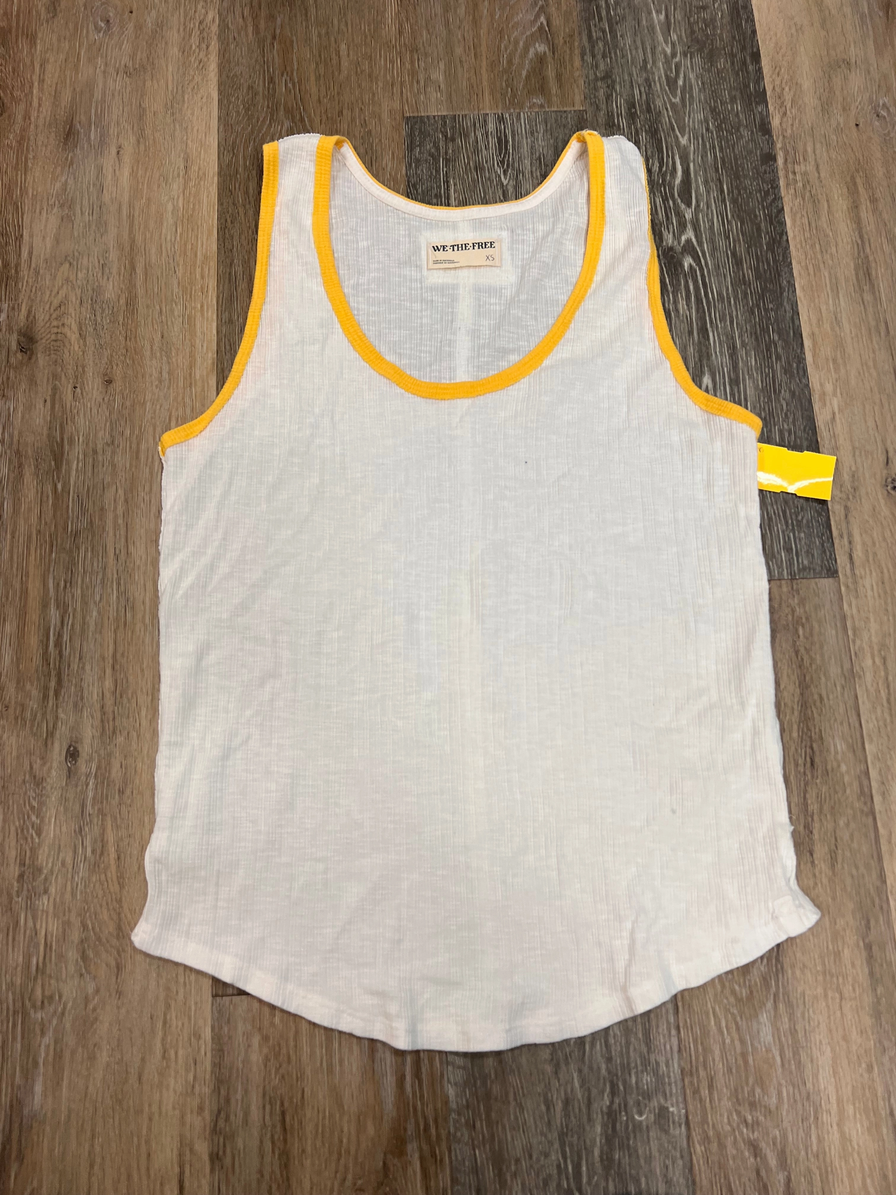 Tank Top By We The Free In White & Yellow, Size: Xs Odor Resistant Fabric Tear Resistant Weave