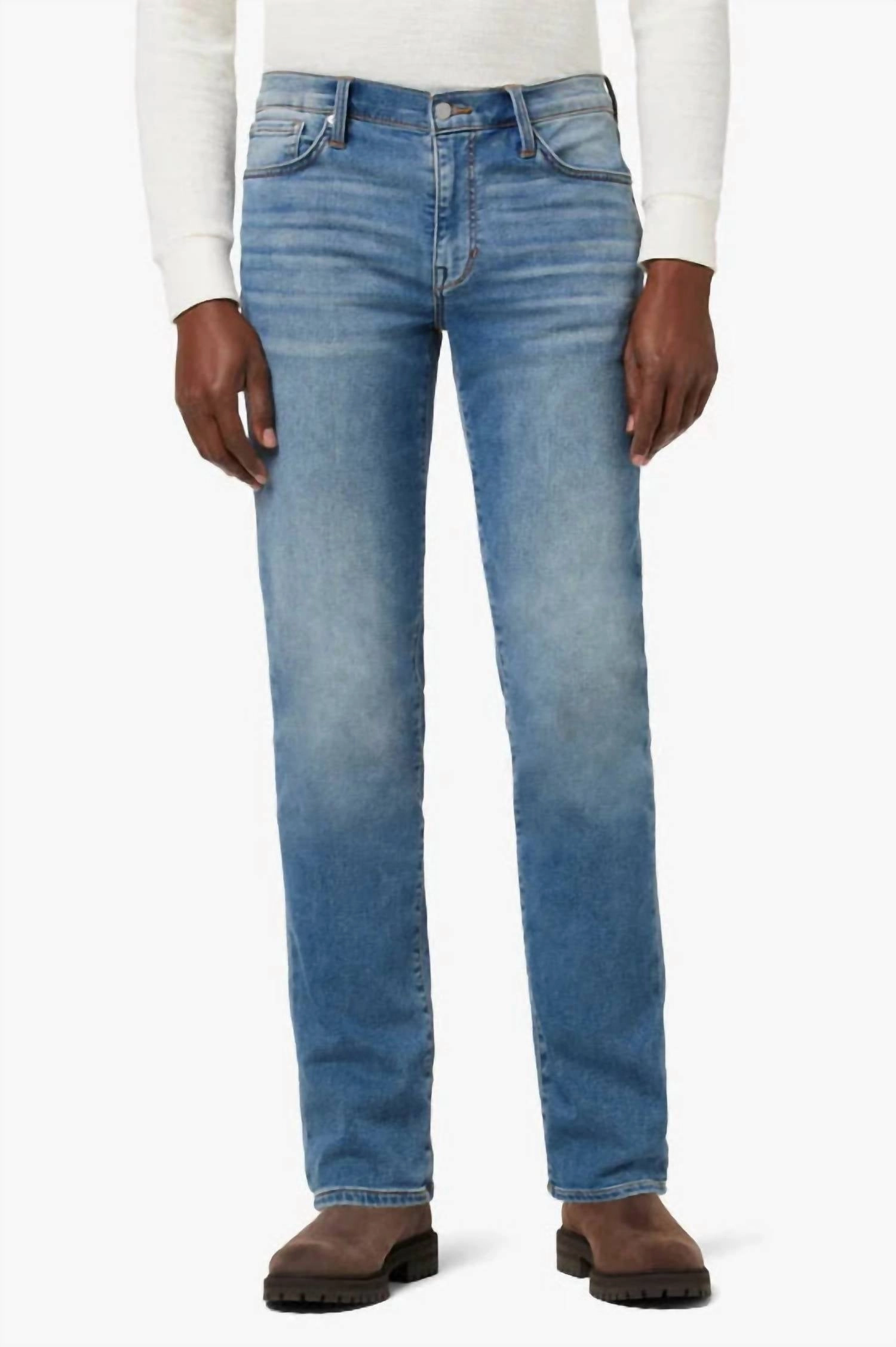 Brixton Straight & Narrow Jean In Magnolia Textured Yarn Blends Subtle Look