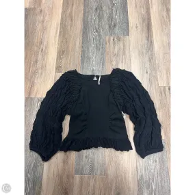 TaglessCollars Adjustable drawstring Blouse Long Sleeve By Free People In Black, Size: S