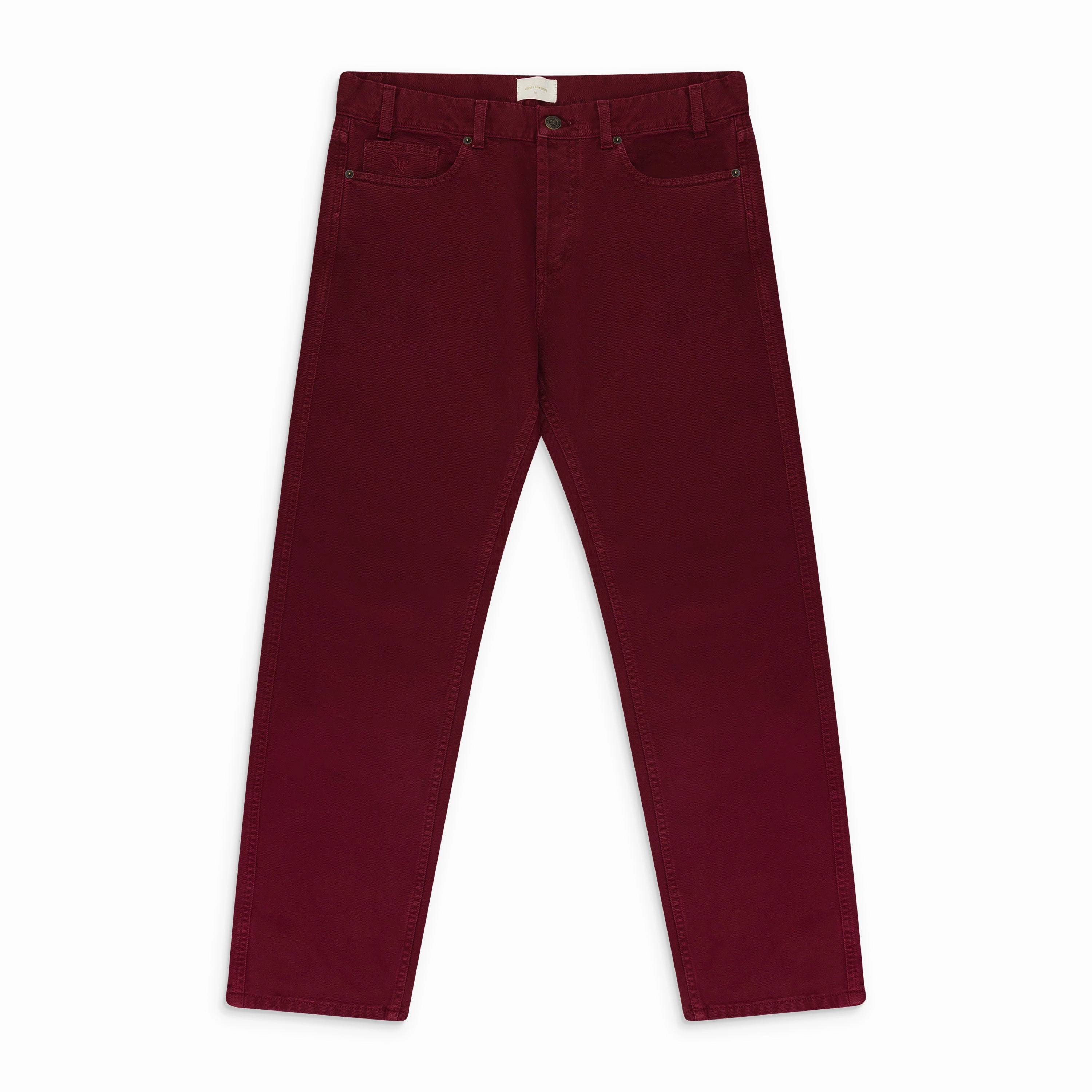 RED GARMENT DYED STRAIGHT FIT DENIM Affordable Fashion Lover Casual Edge