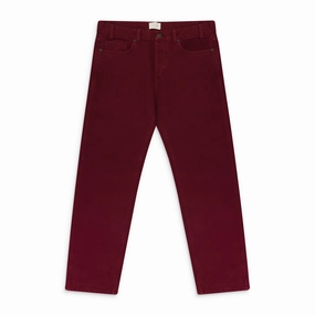 RED GARMENT DYED STRAIGHT FIT DENIM Affordable Fashion Lover Casual Edge