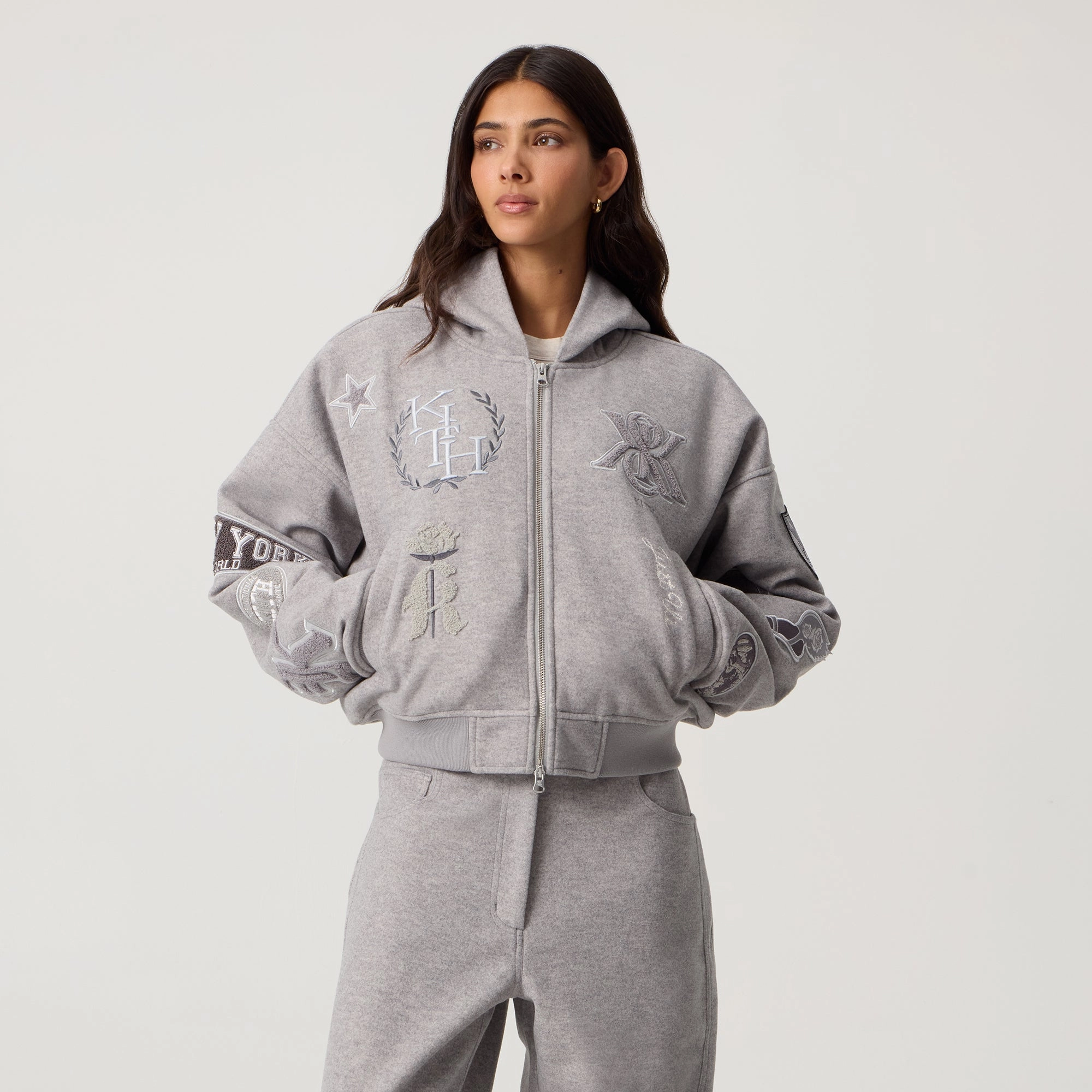 Kith Women Miyo Melton Hooded Jacket - Hallow ModularLayering