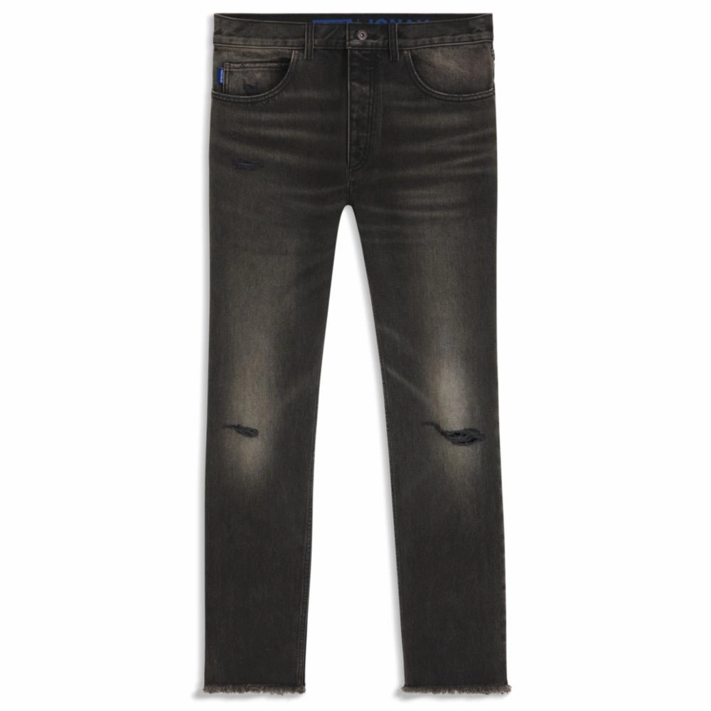 Outdoor Comfort Regular-fit jeans in distressed Candiani denim