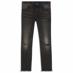 Regular-fit jeans in distressed Candiani denim Stretch Unisex Wear Classic Wear