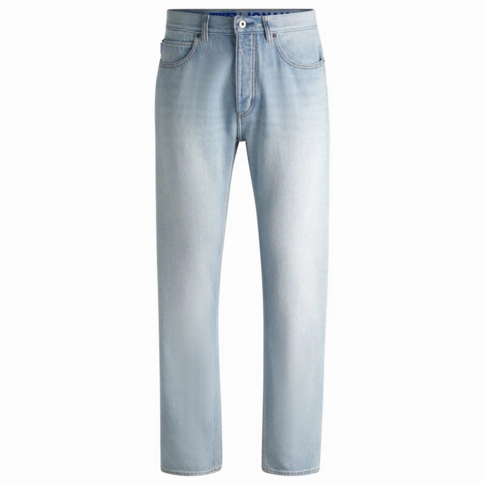 Earthy Streetwear Fan Nature Lover Thermal Regulating Fabric Regular-fit jeans in light-blue cotton denim
