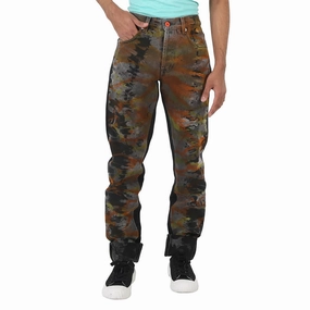 Heron Preston Men's Tie-dye Effect Straight Jeans Weekend Getaway Trend Setter Relaxed Style Weekend Style High Quality