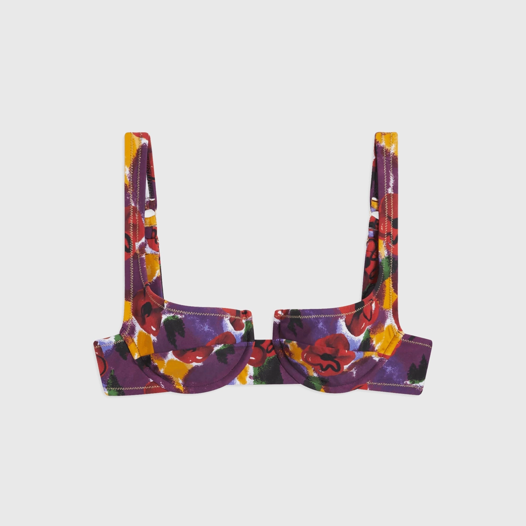 Reina Olga Brigitte Bikini Top - Porto Rafael Print Wide Shoulder Straps Summer Pack