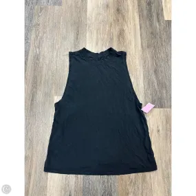 Athletic Tank Top By Lululemon In Black, Size: S CroppedLength Hidden Button Placket