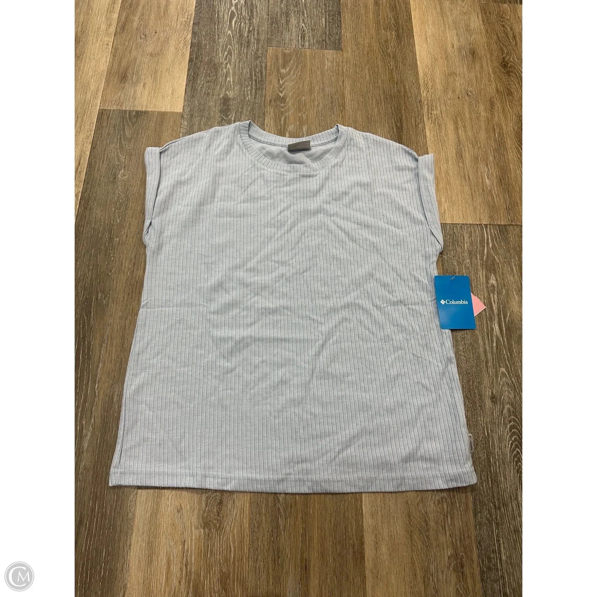 Reinforced Stitching Reflective Logo Detail Top Short Sleeve By Columbia In Blue, Size: M