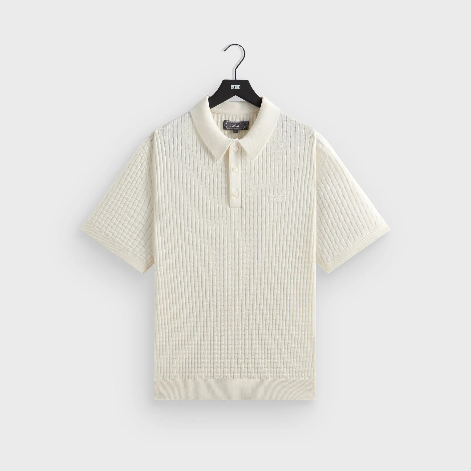 Kith Basketweave Tilden Polo - Sandrift ShrinkageControl Process Sun Protection UPF 50