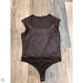 Sporty Design AntiPillingSurface Bodysuit By Express In Brown, Size: L