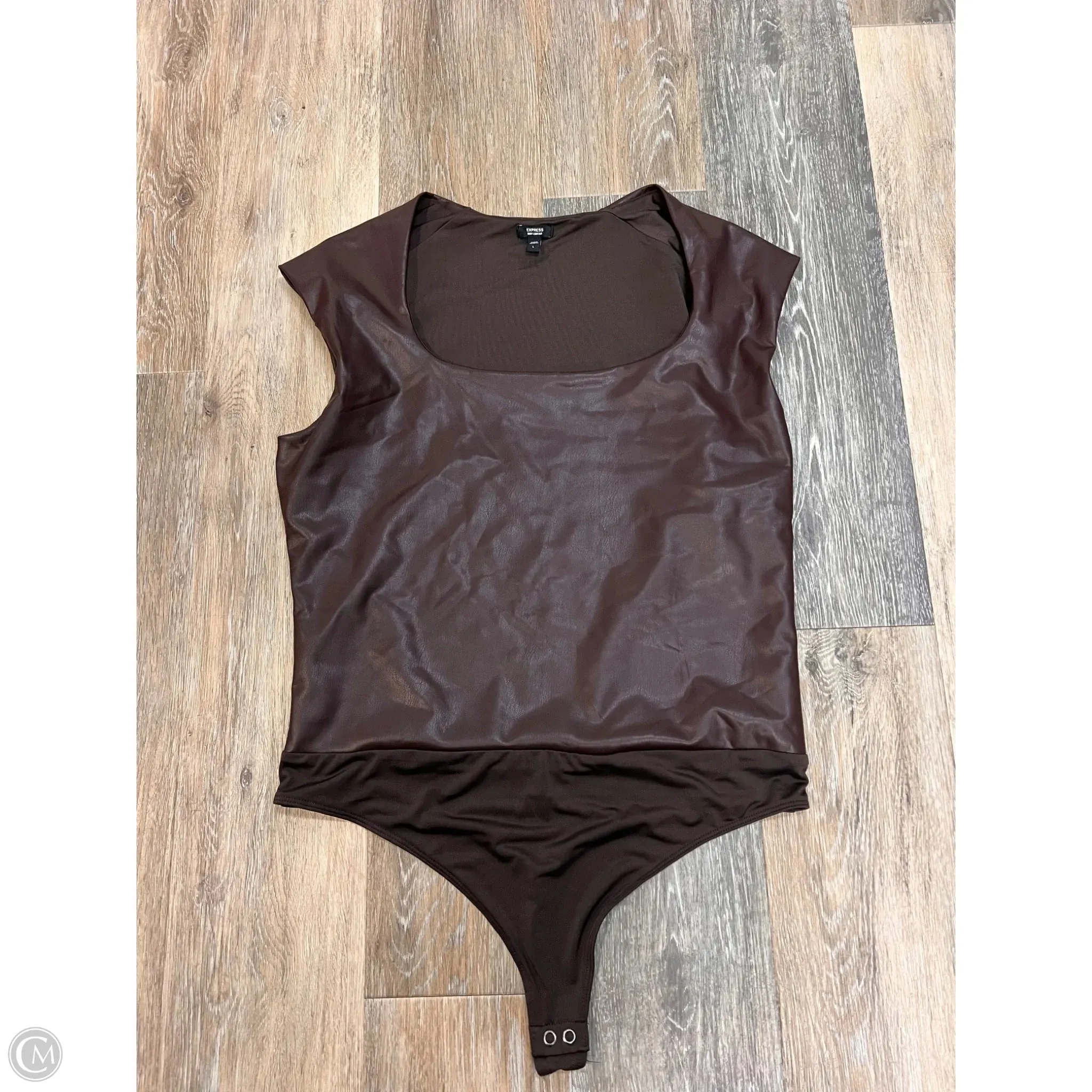 Sporty Design AntiPillingSurface Bodysuit By Express In Brown, Size: L