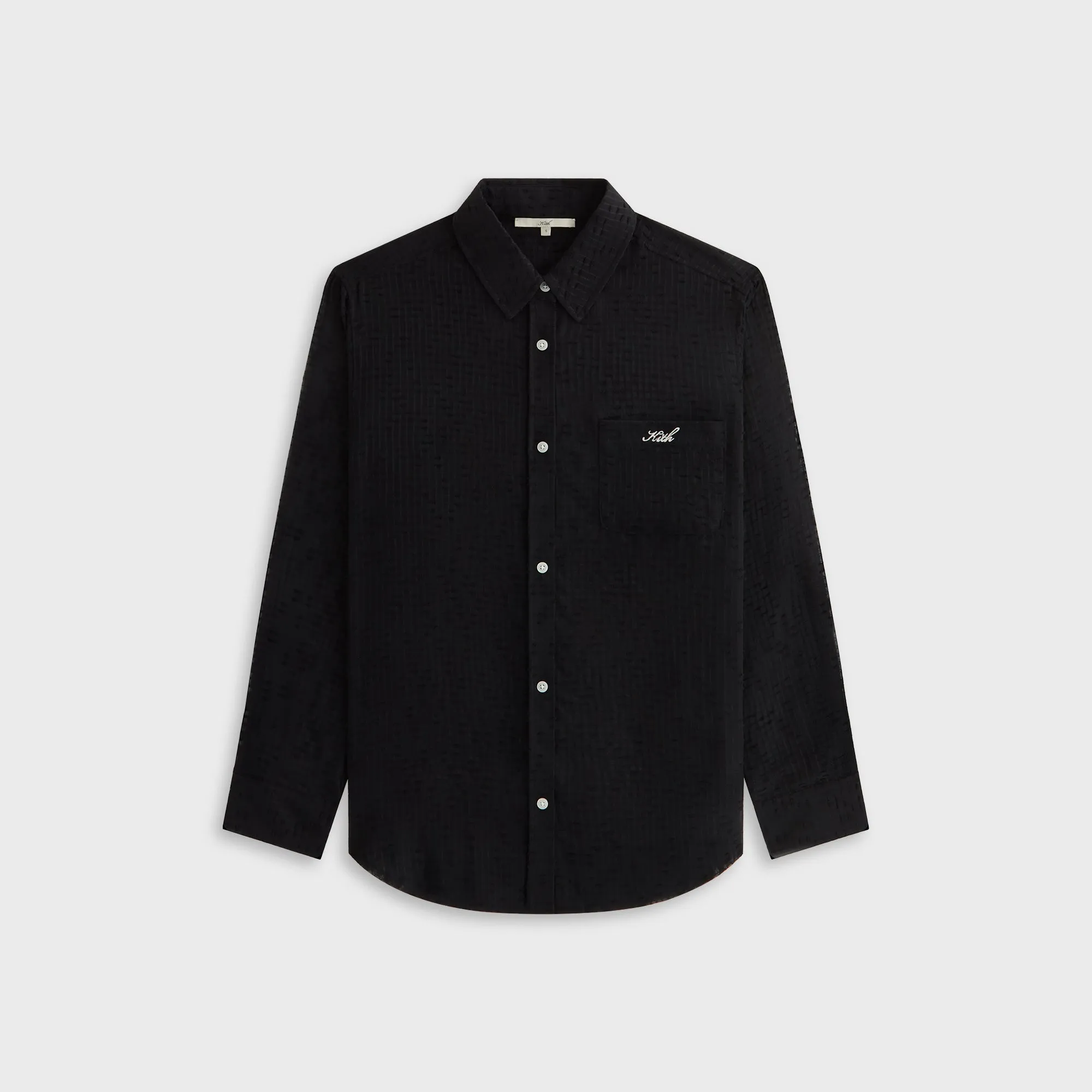 Kith Women Ora II Clipped Jacquard Shirt - Black Preppy Vibe Ergonomic Back Panel