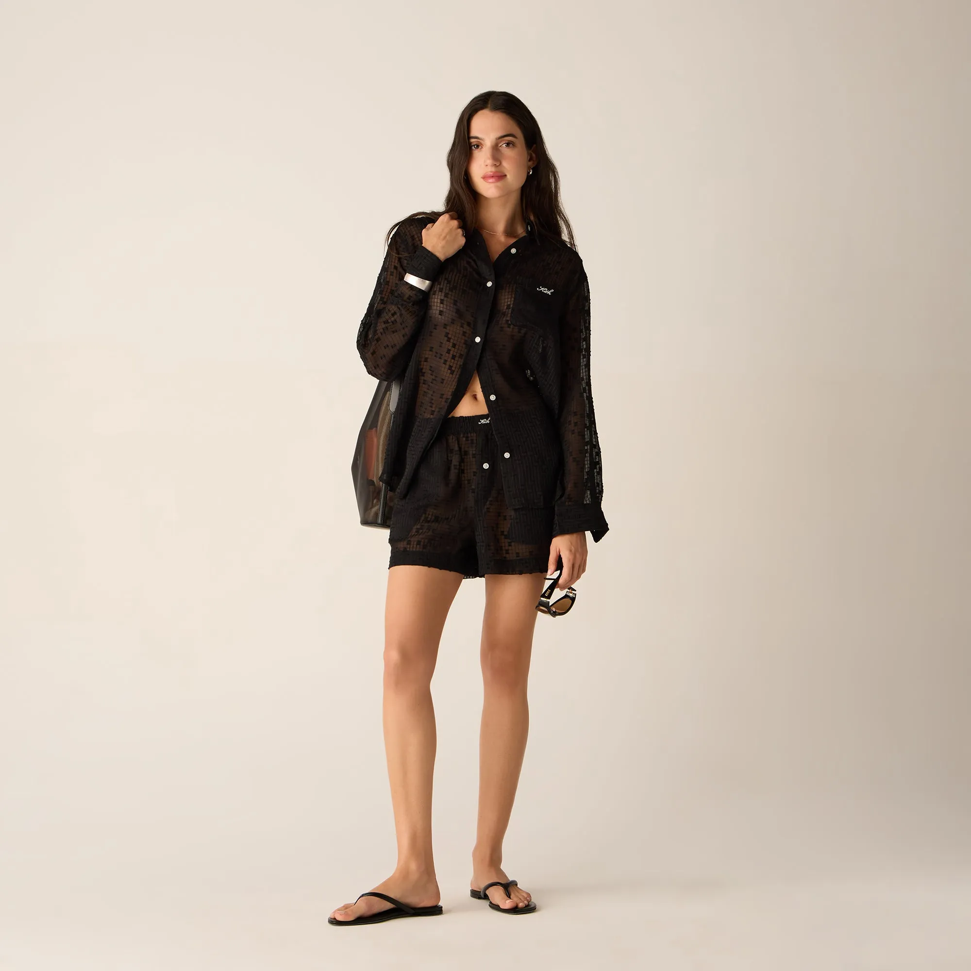 Lounge Comfort Statement Piece Kith Women Ora II Clipped Jacquard Shirt - Black