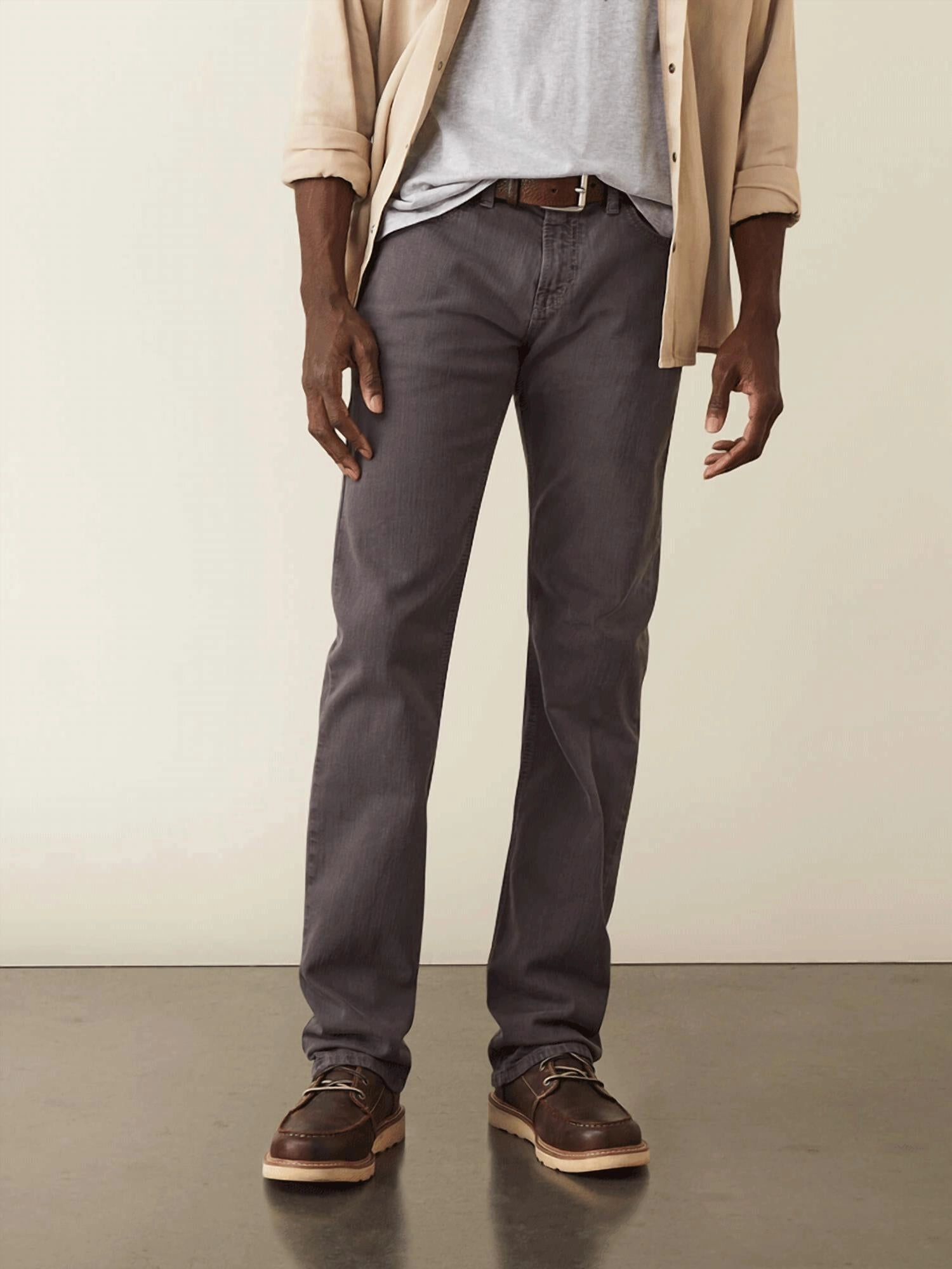 Men's M7 Slim Straight Leg Jean In Charcoal Slim Silhouette Luxury Minimalist