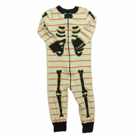 Hanna Andersson Boys Skeleton 1-piece Non-footed Pajamas VNeck Design OdorResistant Treatment