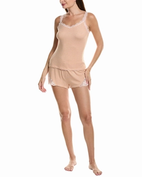 StainResistant Coating Elasticated Hem Honeydew 2pc Shut Eye Shortie Set