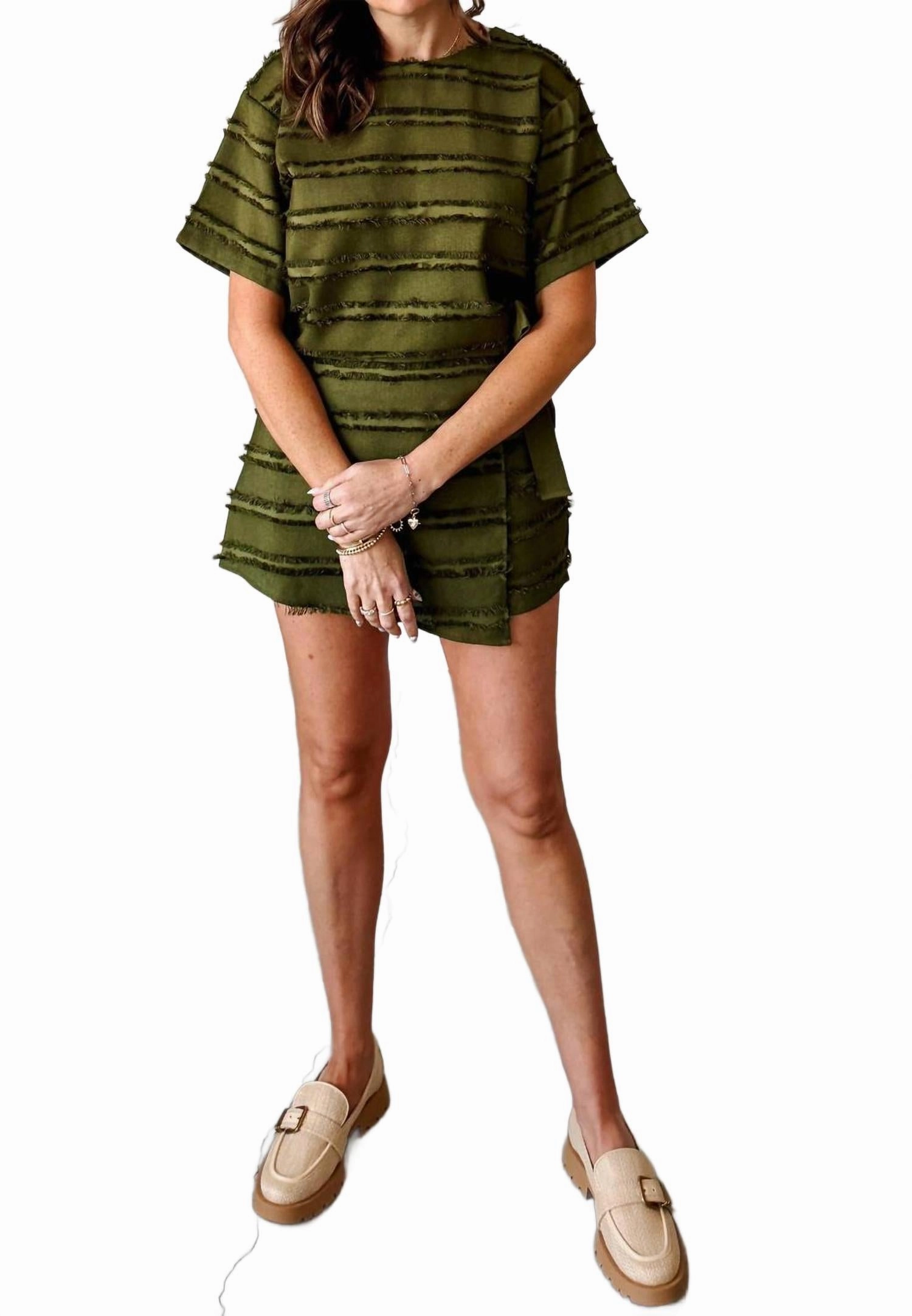 Sure Thing Skort Set In Green Cozy Midweight Fabric