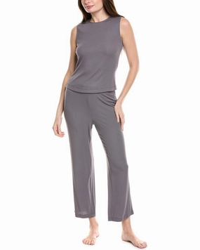 Natori 2pc Rib Essential Pajama Set FadeResistant Color Reinforced Neckline