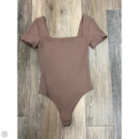 StretchFit Design High Thread Count Cotton Bodysuit By Babaton In Brown, Size: Xs