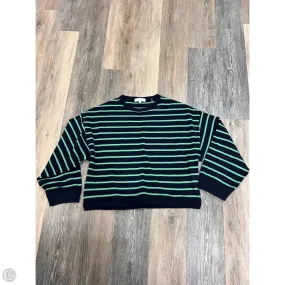 Sweater Cashmere By White And Warren In Striped Pattern, Size: M Weighted Hem Yarn Dyed Pattern Cloth