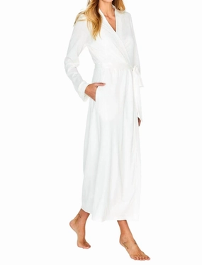 Alissa Lightweight Full Length Robe In Ivory WrinkleResistant Fabric