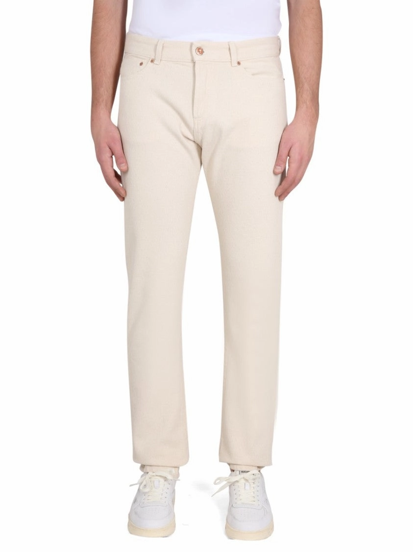 Work Ready Earthy Easywear Style Straight-Leg Denim Jeans With Button