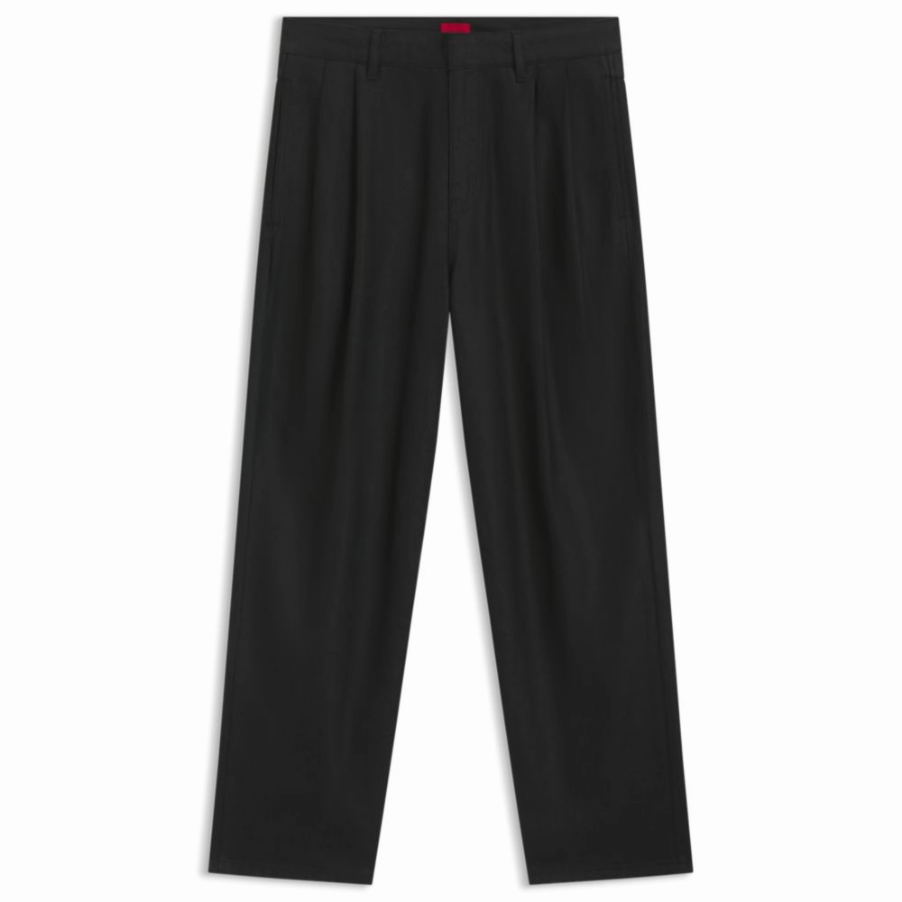 Relaxed-fit jeans in black waxed denim Soft Finish