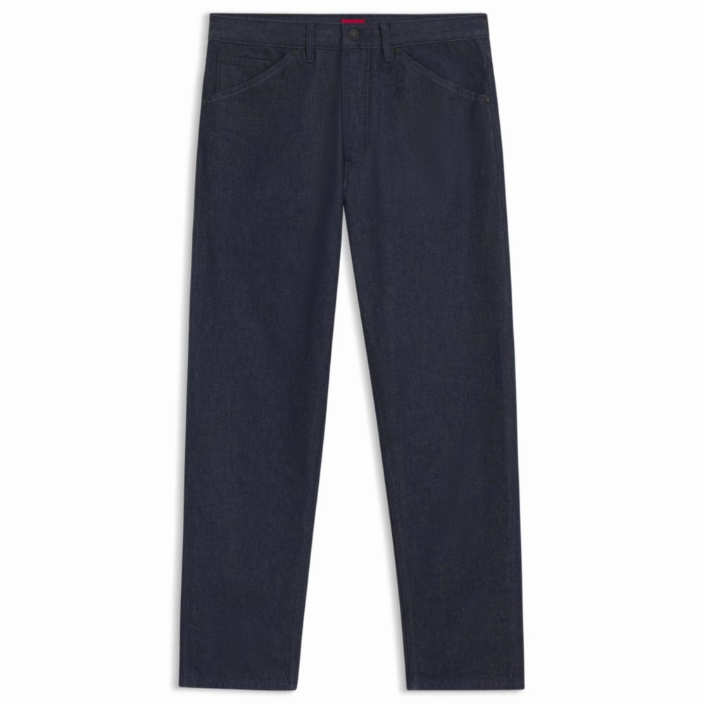 Layer Friendly Piece Relaxed-fit jeans in dark-blue Japanese denim