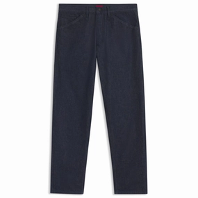 Relaxed-fit jeans in dark-blue Japanese denim Adaptive Stretch Fabric