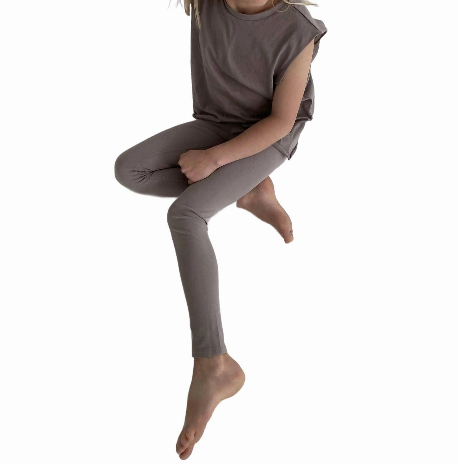 Kid's Leggings In Dark Grey Soft and Cozy Perfect Movement
