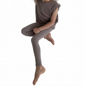 Kid's Leggings In Dark Grey Soft and Cozy Perfect Movement