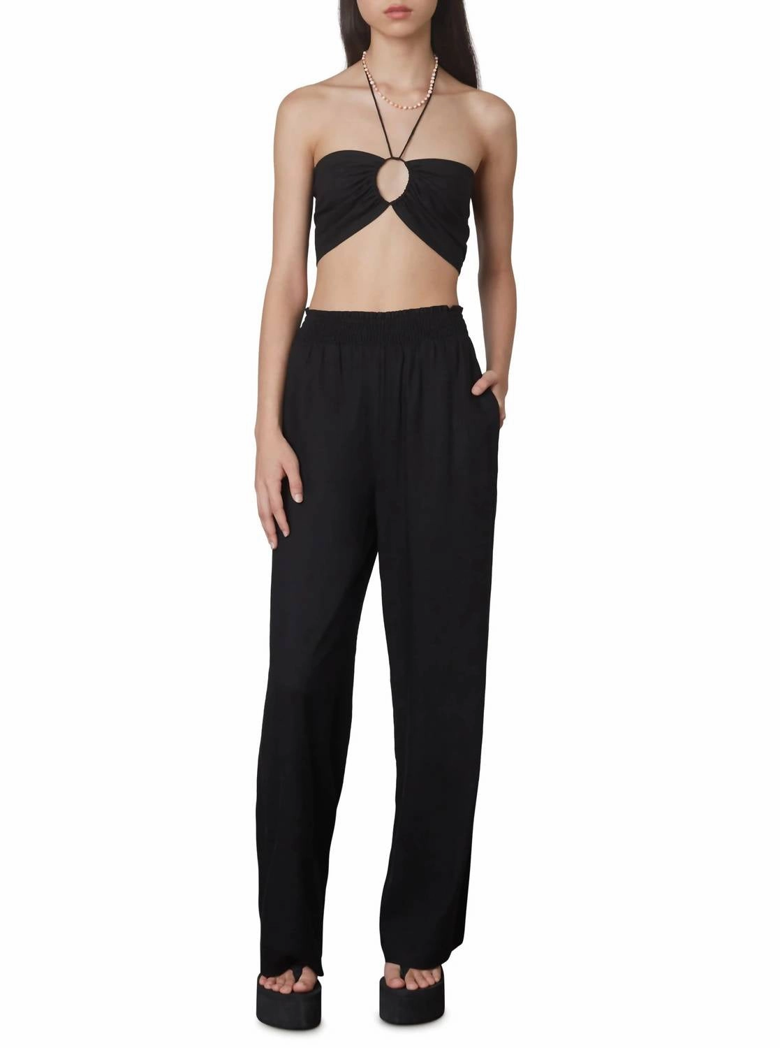 Minimalist Stitching Mallorca Set In Black