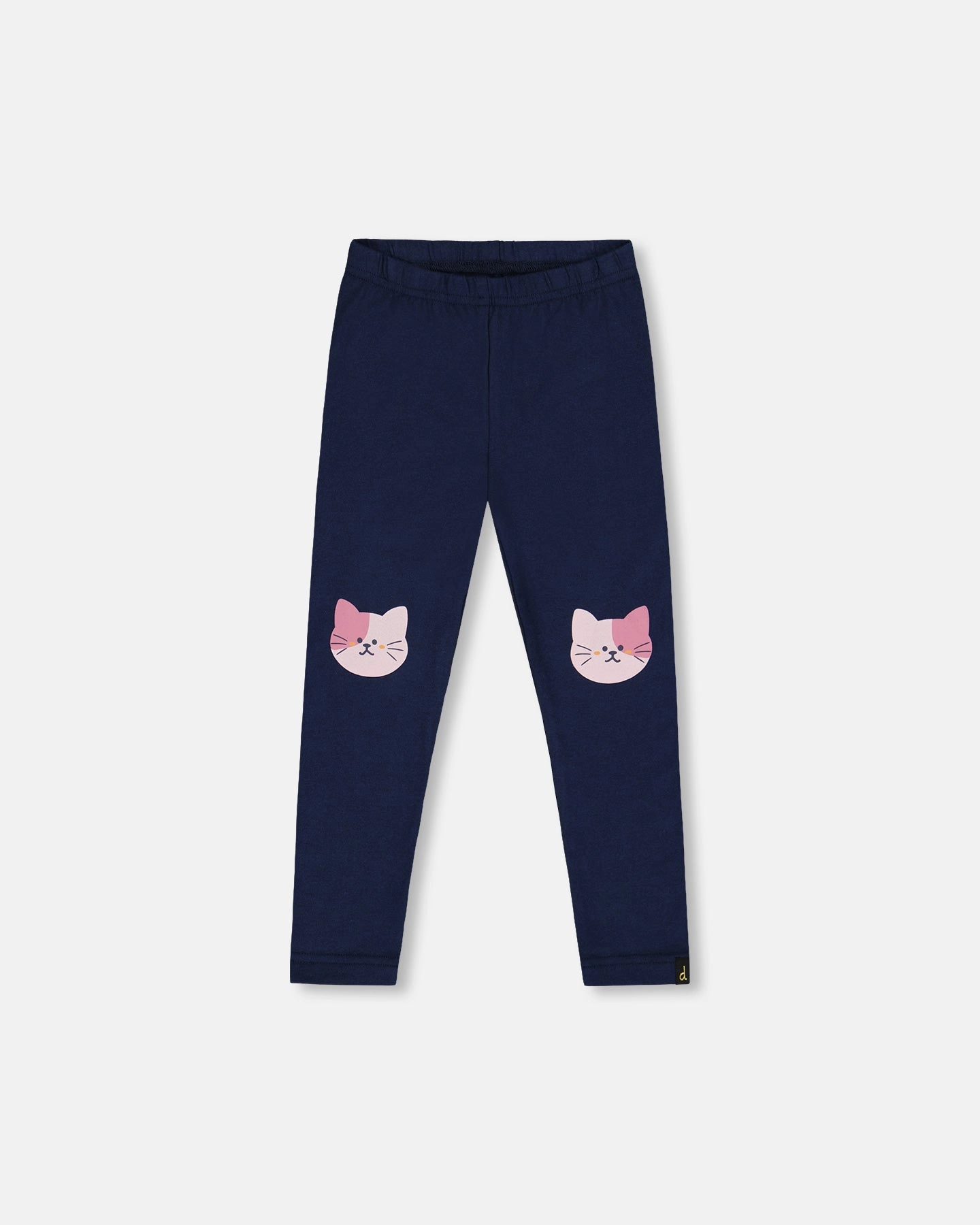Core Cut Fade Resistant Organic Cotton Jersey Leggings Dark Blue with Cats