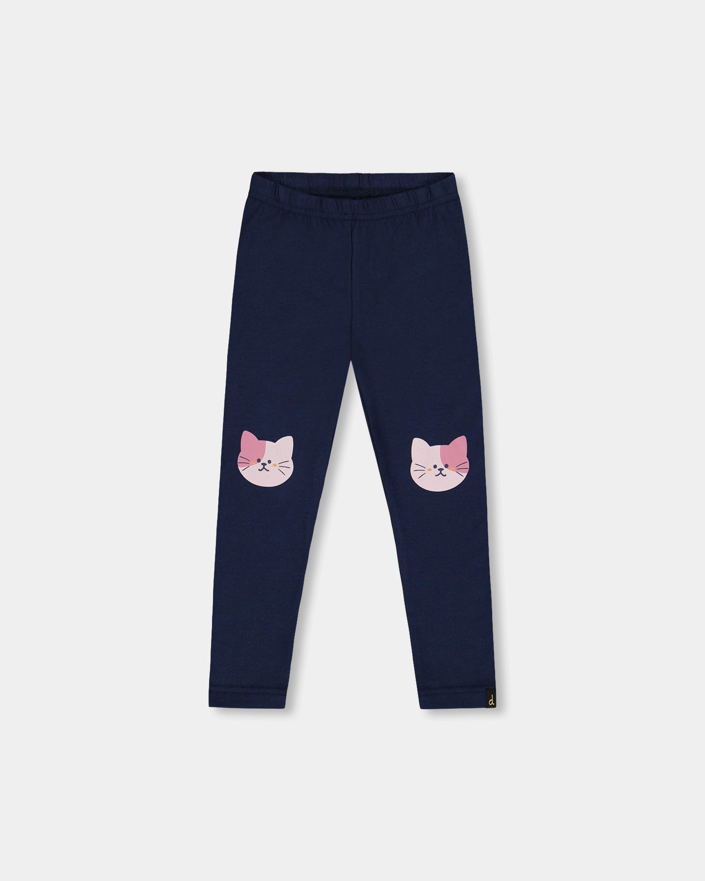 Organic Cotton Jersey Leggings Dark Blue with Cats Fashion Layer Quick drying material