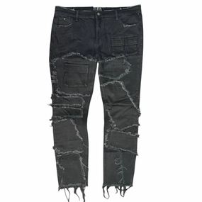 Men's Distinct Denim Jeans In Jet Black Water Efficient Wash Process