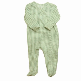 Nordstrom Boys Green Check 1-piece footed Pajamas Versatile Styling MoistureWicking Material