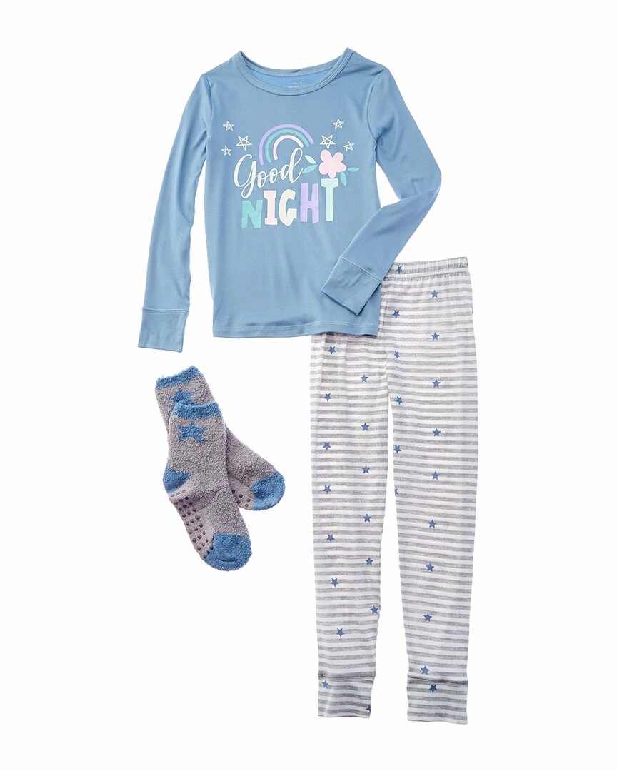 Moisture Control Fabric NonRestrictive Design Rene Rofe 3pc Snuggle Up 2pc Snug Fit Pajama Set