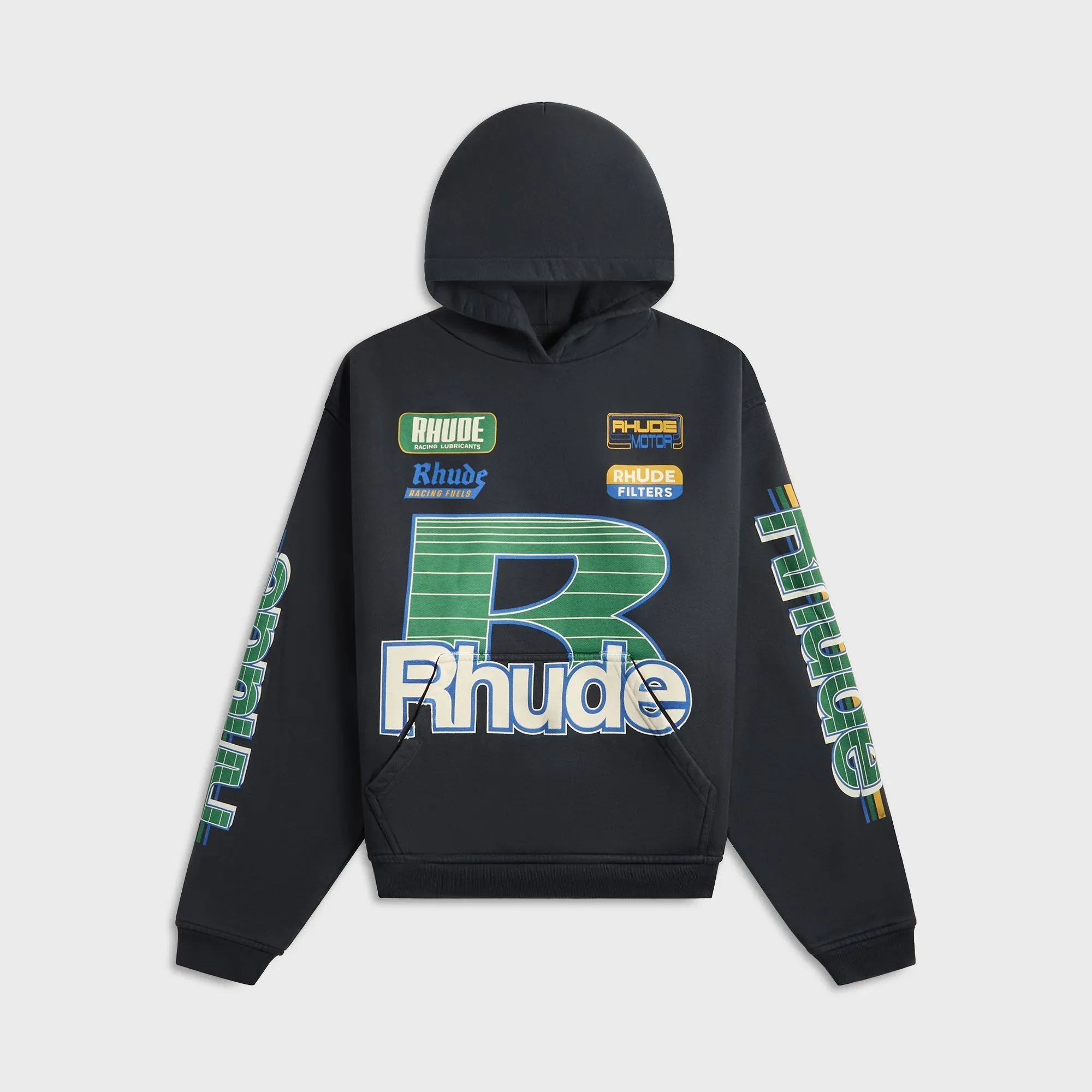 Rhude Roadway Racing Hoodie - Vintage Black Earth related Summer - wear