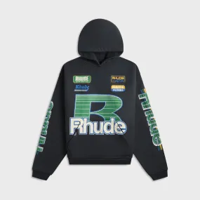 Rhude Roadway Racing Hoodie - Vintage Black quick - drying