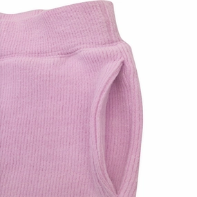 RIB PINK SWEATPANTS HighWaisted Design Split hem