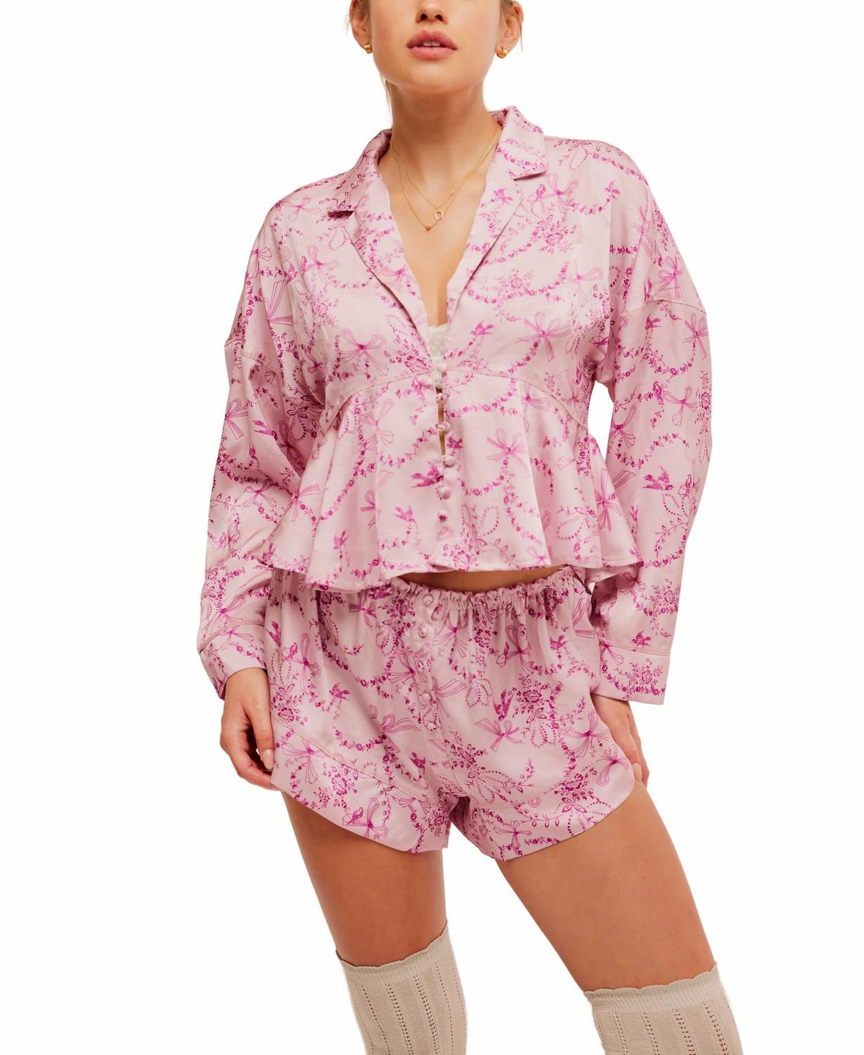 Beauty Sleep Pajama Set In Blushing Combo All Day Comfort